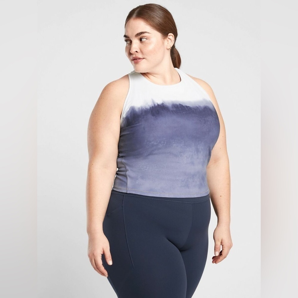 Athleta Shanti Watercolor Stripe Crop Tank